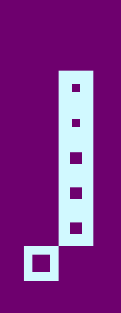 Purple squares getting smaller over a light blue background